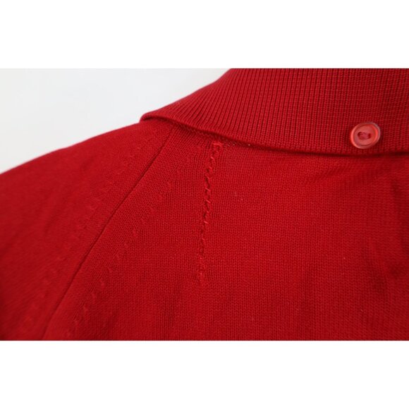 Vintage 50s 60s Streetwear Mens Large Ban Lon Knit Collared Pullover Polo Red - Picture 11 of 16